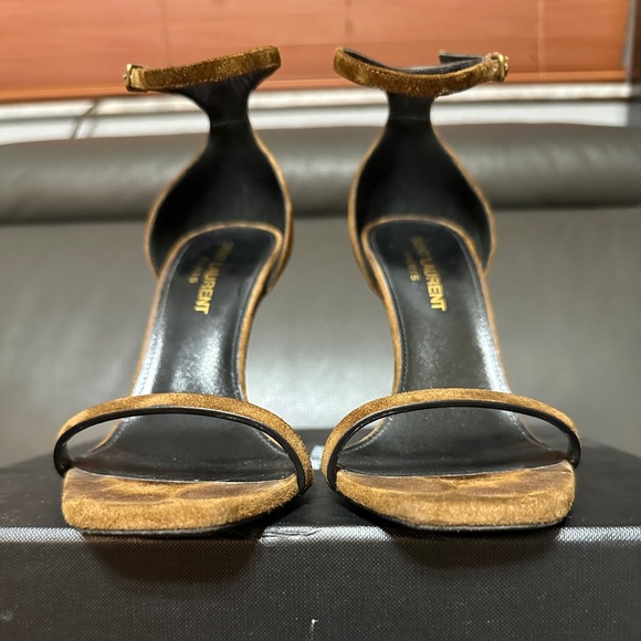 SAINT LAURENT SUEDE BROWN OPYUM HEELS - Picture 8 of 12
